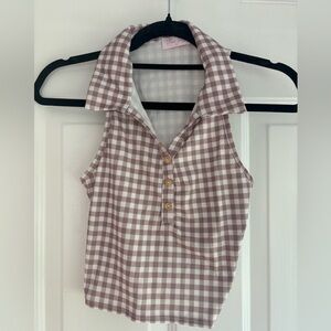 15. Pink Lily Checkered Crop Top